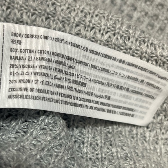 Hollister Women’s Oversized Cropped Sweater Gray Waffle Knit Mock Neck Size XS - Picture 10 of 14